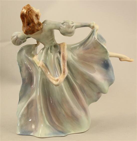 A rare Wade Art Deco underglaze porcelain figure of Fay, c.1938, 16.5cm